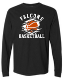 FALCONS BASKETBALL - Long Sleeve Comfort Colors T-shirt