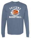 FALCONS BASKETBALL - Long Sleeve Comfort Colors T-shirt