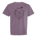 Doodle World Map - Send me, Lord on back shoulder - ADULT SIZES LISTING