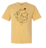 Doodle World Map - Send me, Lord on back shoulder - ADULT SIZES LISTING