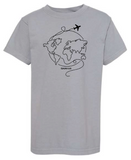 Doodle World Map - Send me, Lord on back shoulder - YOUTH SIZES LISTING