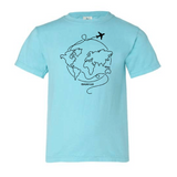 Doodle World Map - Send me, Lord on back shoulder - YOUTH SIZES LISTING