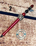 Beautiful leopard and hog metal beaded pen