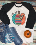 ~Hello Fall~ serape pumpkin on Next Level unisex baseball tee