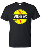 Dingers with distressed split ball - metallic red seams