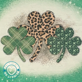 St Patrick's Day Clovers on Bleached soft tee