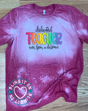 dedicated TEACHER - on Bleached Bella soft t-shirt
