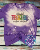 dedicated TEACHER - on Bleached Bella soft t-shirt