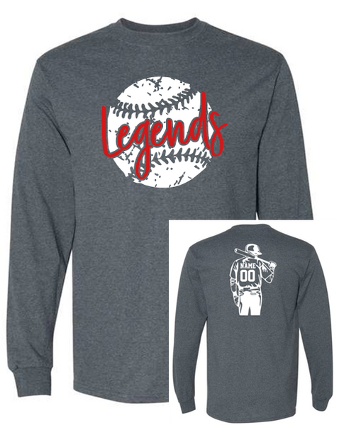 Legends Baseball with Custom Player on the back - Crewneck Sweatshirt