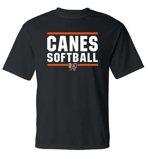 CANES Softball - Black Apparel options