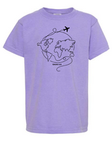 Doodle World Map - Send me, Lord on back shoulder - YOUTH SIZES LISTING