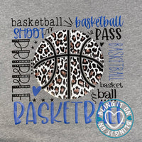 Basketball Typography with leopard print ball