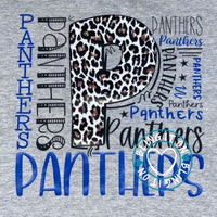 Panther Typography with leopard print