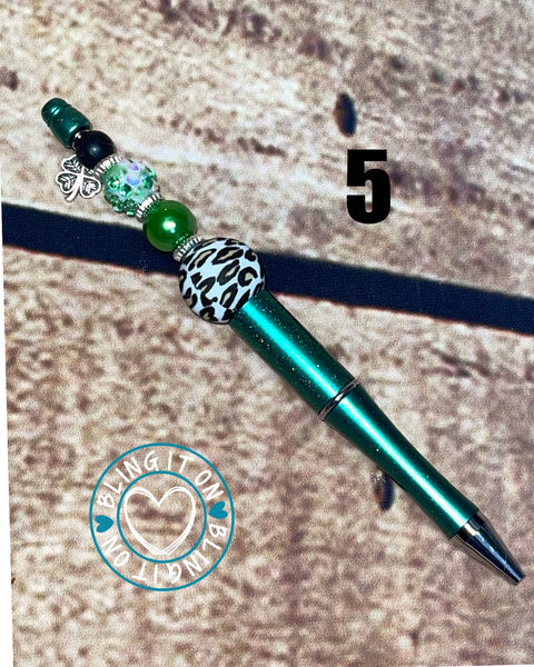 St Patrick's Day Beaded pen with charm – Bling It On
