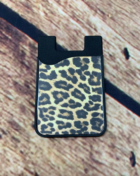 Leopard Print - Card Caddy - Phone Wallet - Personalization available