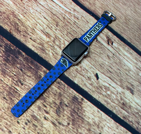Panthers - Faux Leather Apple Watchband ** FREE SHIPPING **