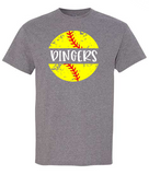 Dingers with distressed split ball - metallic red seams