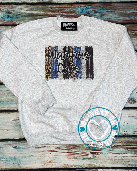 Wampus Cats with cute brush strokes - Ash Crewneck sweatshirt