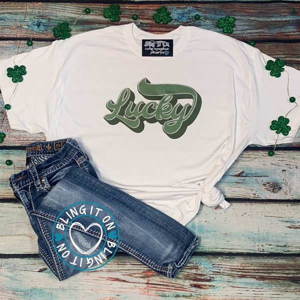 St. Patrick's Day "Lucky" on soft tee