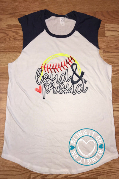 Loud & Proud custom softball sleeveless shirt