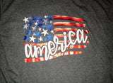 america   - custom made soft  t-shirt, with metallic vinyl