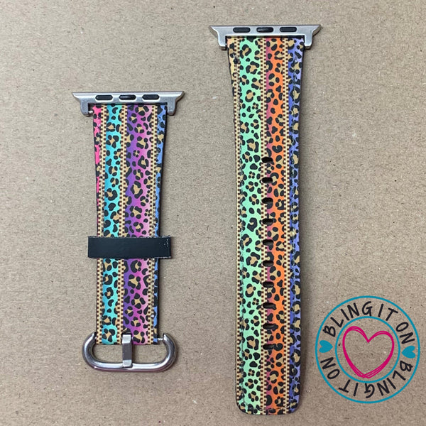 Serape and Leopard Print Apple Watchband - custom color - ***FREE SHIPPING***