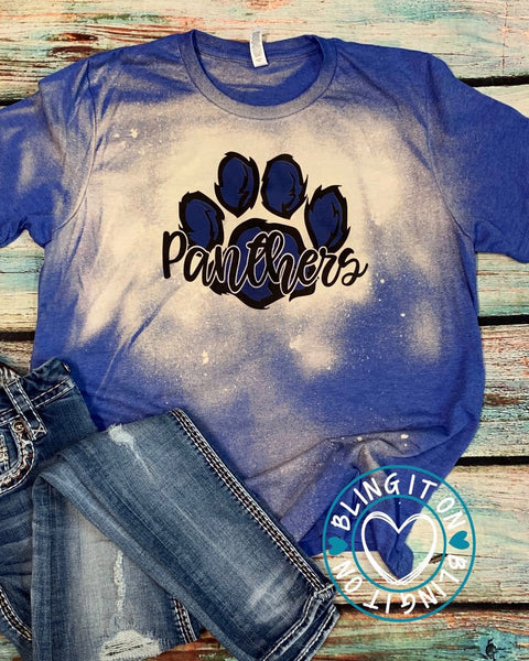 Bleached Bella T-shirt - Panthers with paw
