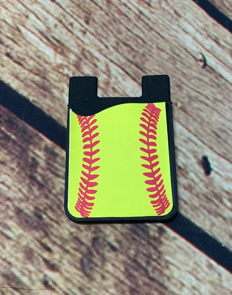 Softball Design - Card Caddy - Phone Wallet - Personalization available